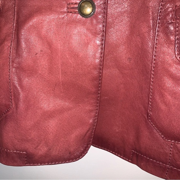 Danier Women's Red Leather Jacket M - Picture 11 of 13